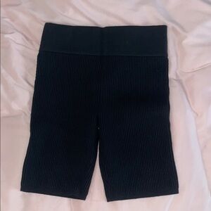 Black Ribbed Lululemon Knit Shorts